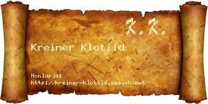 Kreiner Klotild névjegykártya